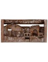 Pesebre con cabaña y tienda cm 36x11x18 h