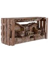Pesebre con cabaña y taller cm 36x11x18 h