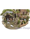 Pesebre con fuente y luces completo cm 56x37x42 h