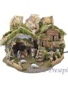 Nativity scene with the fountain and lights complete