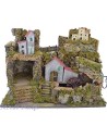 Pesebre con molino de agua y luces de 50x26 cm