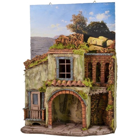 Pesebre con cuadro para colgar de 39,5x19x55 cm de altura, arco.