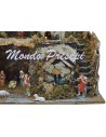 Presepe con statue Landi fontana e luci cm 42x35x38 h. Mondo