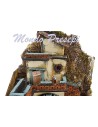 Pesebre con estatuas Landi fuego y luces cm 40x29x44 h.
