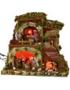 Presepe con statue in movimento cm 57x37x50 h