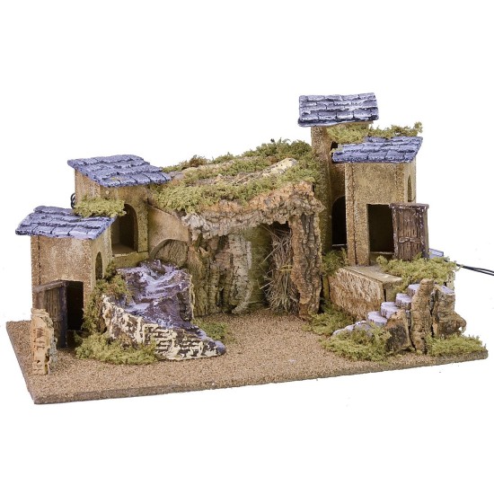 Illuminated nativity scene cm 57x34x31,5 h