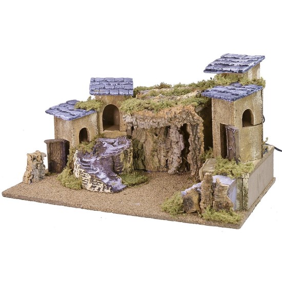 Presepe illuminato cm 57x34x31,5 h altezza, presepe