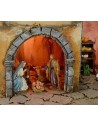 Illuminated Nativity scene complete with Landi Moranduzzo statues with