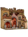 Pesebre iluminado completo de estatuas Landi Moranduzzo con