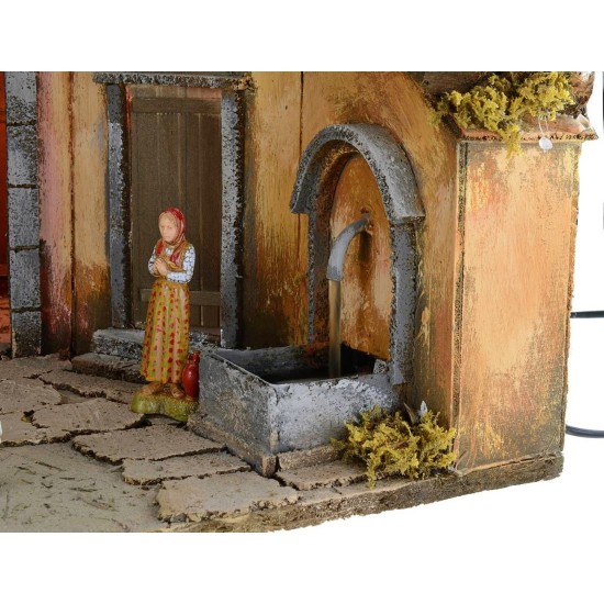 Nacimiento iluminado completo con estatuas Landi Moranduzzo con