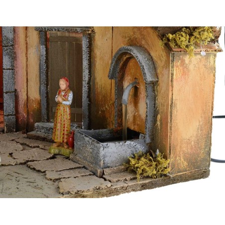 Presepe illuminato completo di statue Landi Moranduzzo con