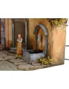 Illuminated Nativity scene complete with Landi Moranduzzo statues with
