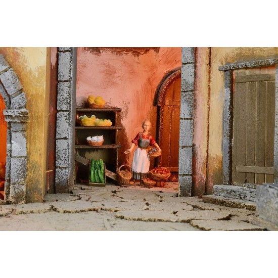 Nacimiento iluminado completo con estatuas Landi Moranduzzo con