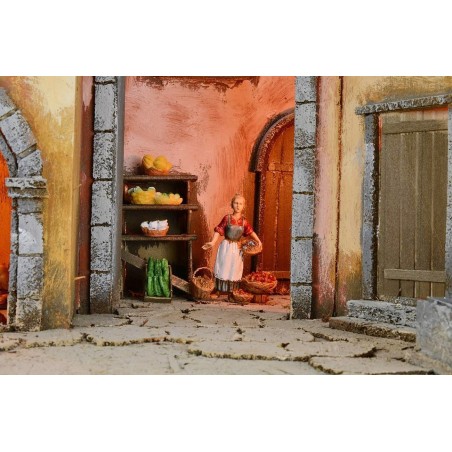 Pesebre iluminado completo de estatuas Landi Moranduzzo con