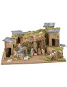 Belén iluminado completo con estatuas Landi de 57x34x31,5 cm h
