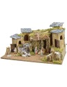 Illuminated nativity scene complete with Landi statues cm 57x34x31.5 h