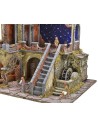 Illuminated nativity scene complete with Landi statues with