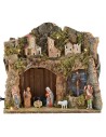 Belén iluminado completo con figuras serie Landi de 8 cm con