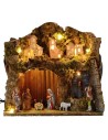 Presepe illuminato completo di statue serie Landi 8 cm con