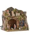 Belén iluminado completo con figuras serie Landi de 8 cm con