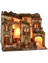 Pesebre iluminado con fuente funcional cm 60,5x40,5x50 h