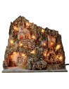 Presepe illuminato con forno e cascata funzionanti cm