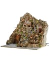 Illuminated nativity scene with working oven and waterfall cm