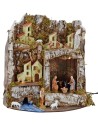 Presepe illuminated with cave and statues Landi cm 27x17x26 h