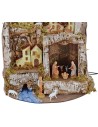 Pesebre iluminado con cueva y estatuas Landi cm 27x17x26 h