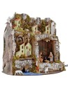 Presepe illuminated with cave and statues Landi cm 27x17x26 h