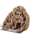 Presepe illuminato con mulino ad acqua e cascata cm 53x45x49 h