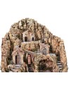Illuminated nativity scene with watermill and waterfall cm 53x45x49 h