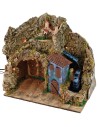 Pesebre iluminado con molino de agua funcionando de 45x30x41 cm