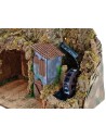 Nacimiento iluminado con molino de agua funcionando cm 45x30x41 h