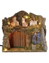 Presepe illuminated with landscape and fountain functioning cm