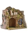 Illuminated nativity scene with landscape and working fountain cm