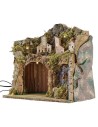 Illuminated nativity scene with landscape and working fountain cm