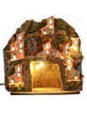 Pesebre iluminado con pueblo y cueva cm 20x20x24 h
