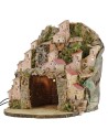 Pesebre iluminado con pueblo y cueva cm 20x20x24 h