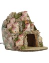 Pesebre iluminado con pueblo y cueva cm 20x20x24 h