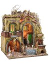 Illuminated nativity scene 18th-century style with large arch complete with