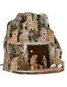 Presepe innevato illuminato completo di statue Landi con