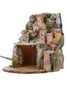 Presepe innevato illuminato con villaggio e grotta cm 20x20x24
