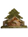 Árbol con cabaña iluminados con luces LED a pilas de 33x15x25,5