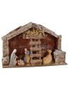 Full hut with Nativity Landi 10 cm and scale cm 29x15x19 h