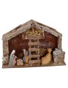 Full hut with Nativity Landi 10 cm and scale cm 29x15x19 h