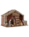 Full hut with Nativity Landi 10 cm and scale cm 29x15x19 h