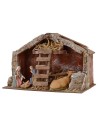 Full hut with Nativity Landi 10 cm and scale cm 29x15x19 h