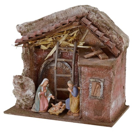 Capanna completa di Natività Landi 10 cm con archi cm