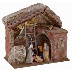 Cabaña completa de Natividad Landi de 10 cm con arcos cm 2